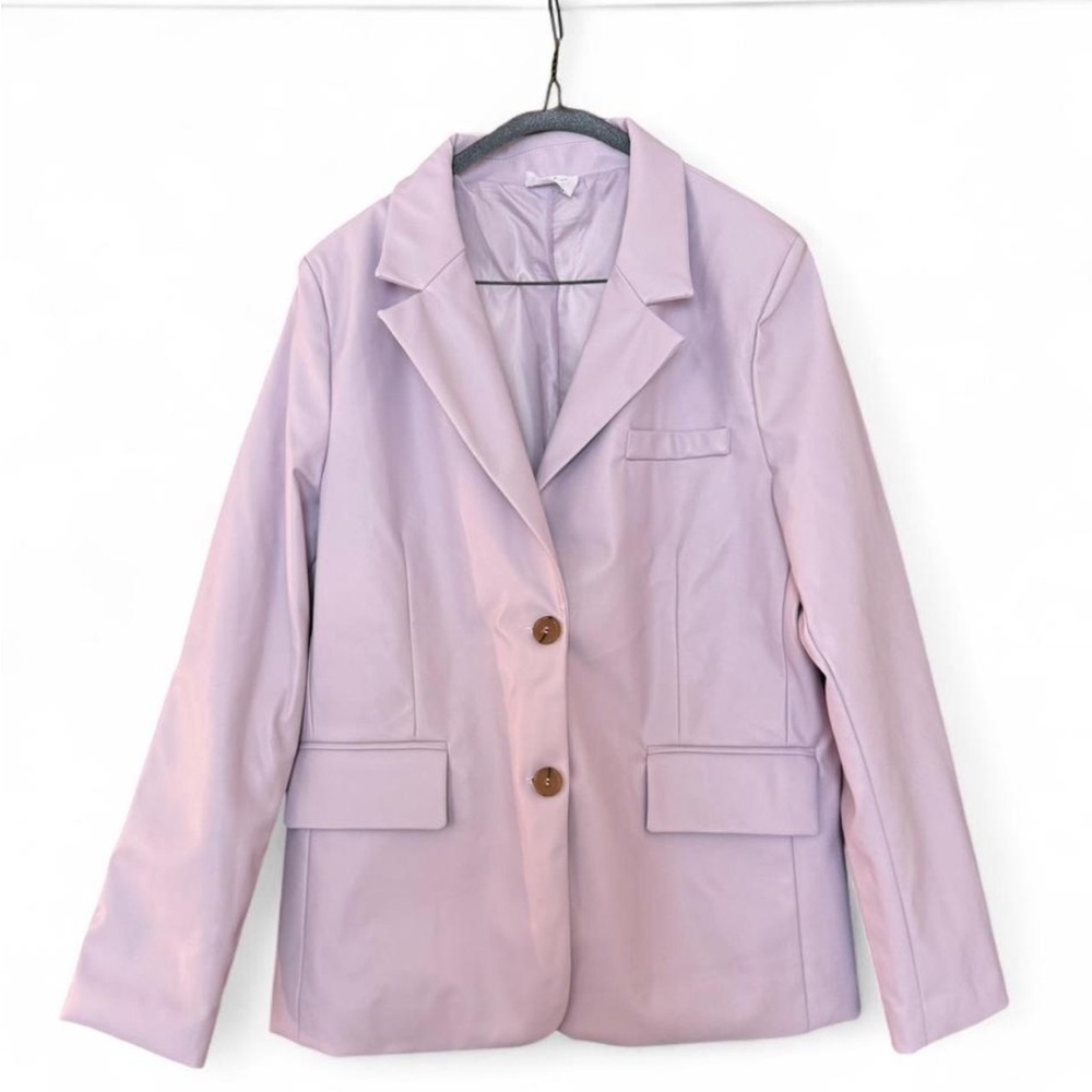Lilac pleather bobbles and lace jacket